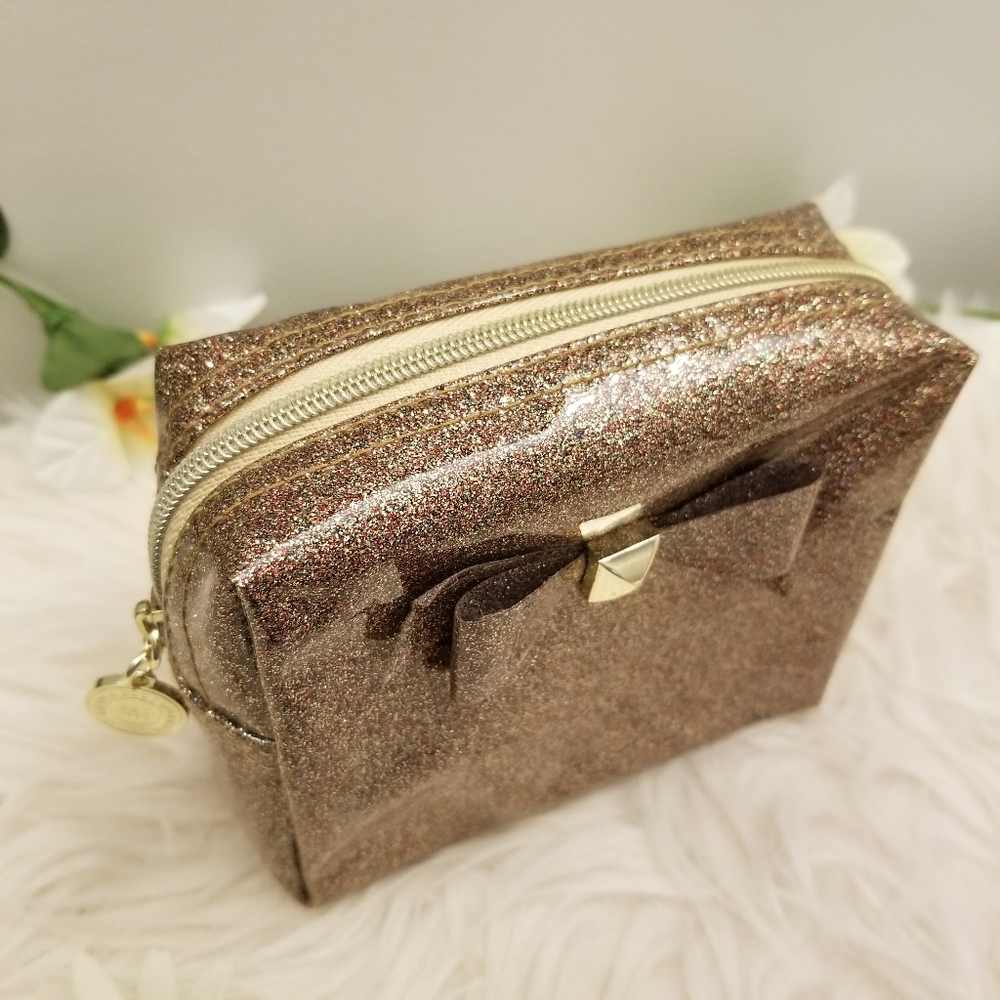 Small Gold Glitters Makeup Cosmetic Bag.